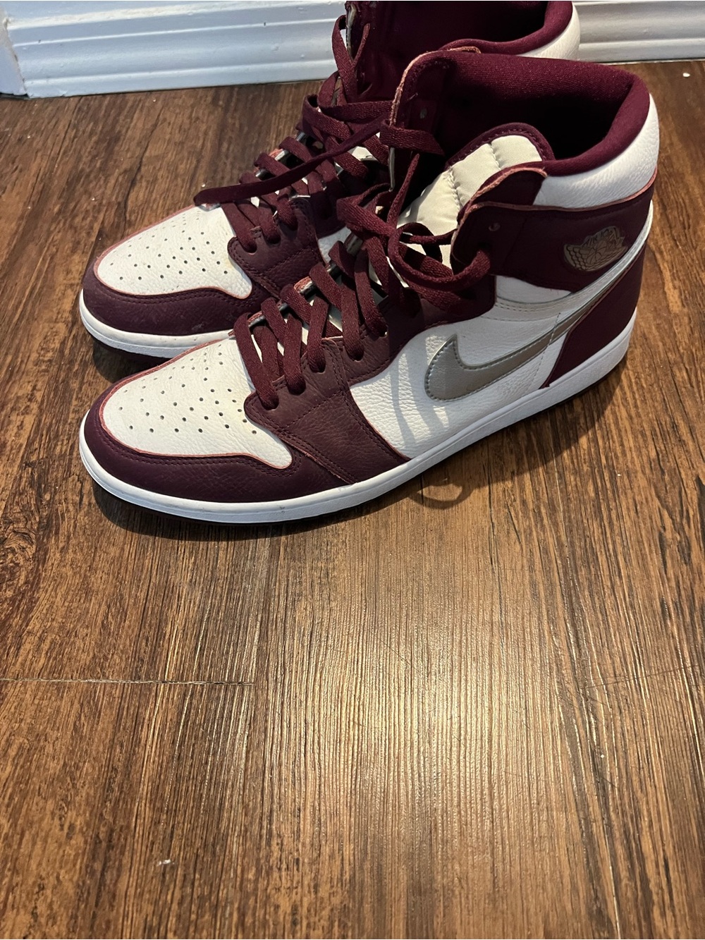 Air Jordan High-Top Men’s Sneakers - Maroon and White
